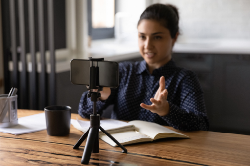 Video Interview Blog woman on conference call